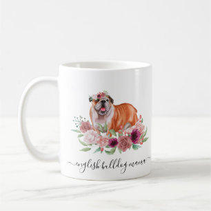 English Bulldog Mom Floral Coffee Mug
