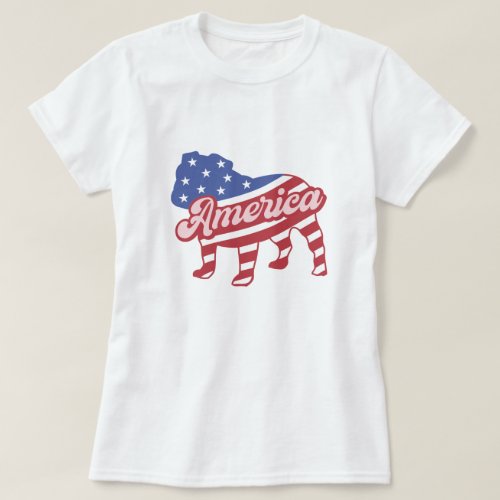 English Bulldog Mom T_Shirt For Girls and Ladies