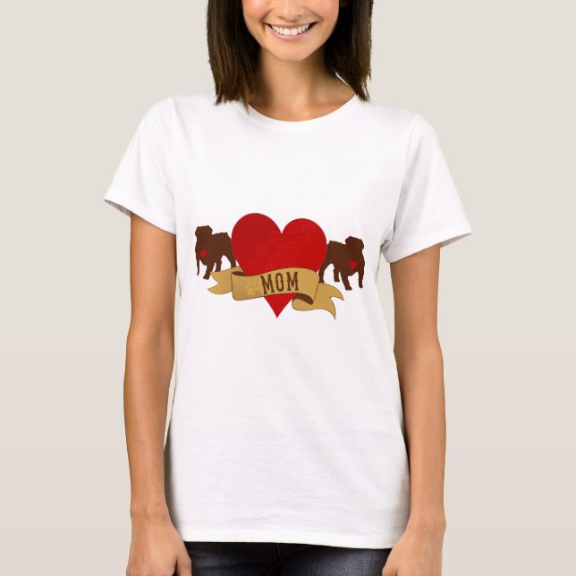 English Bulldog Mom [Tattoo style] T-Shirt (Front)
