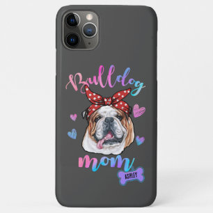 English Bulldog  Mom Watercolor Dog Mom GIft iPhone 11 Pro Max Case