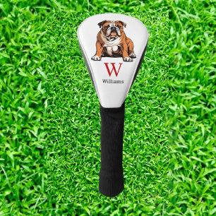 English Bulldog Monogram Golf Head Cover