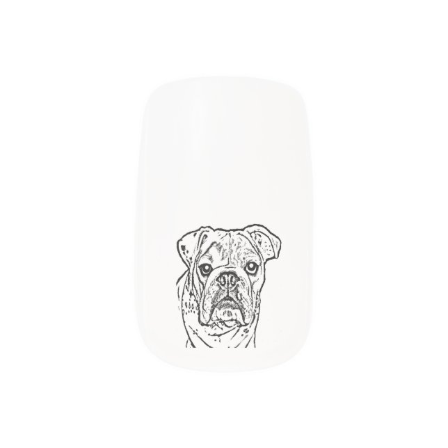 english bulldog nail minx nail wraps (Left Thumb)