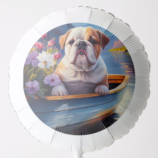 English Bulldog on a Paddle: A Scenic Adventure Balloon (Front)