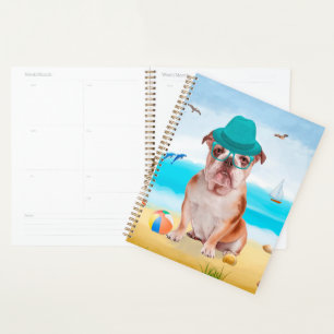 English Bulldog on Beach Planner