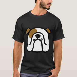 English Bulldog on pink - Bulldog face silhouette T-Shirt