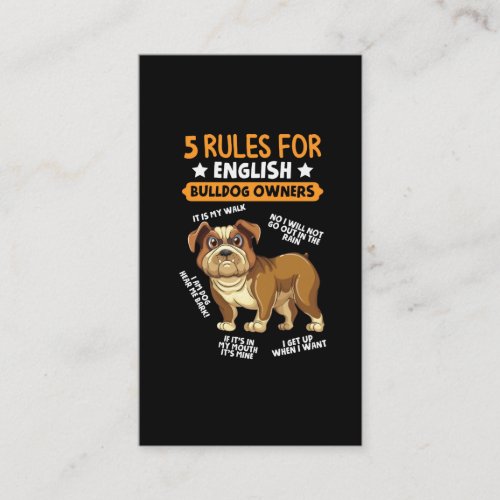 English Bulldog Owner Humorous Pet Dog Lover Business Card