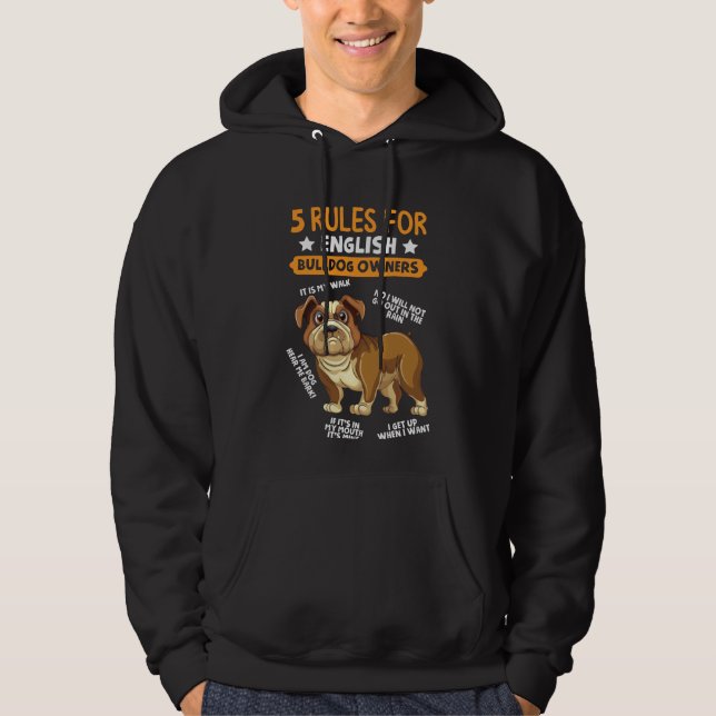 English Bulldog Owner Humorous Pet Dog Lover Hoodie (Front)