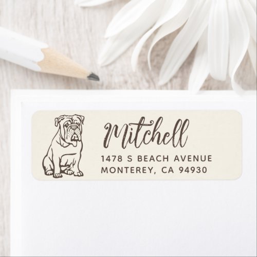 English Bulldog Owner Return Address Dog Owner Label