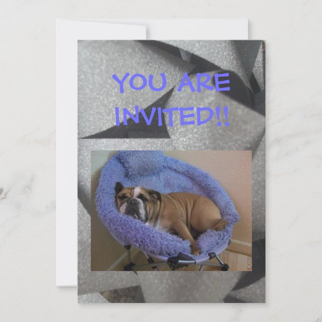 English Bulldog Party Invitations (Front)