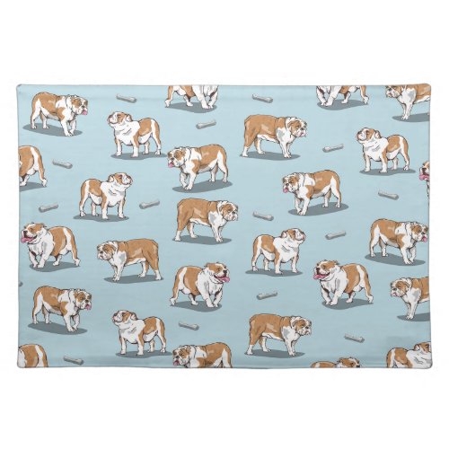 English bulldog pattern cloth placemat