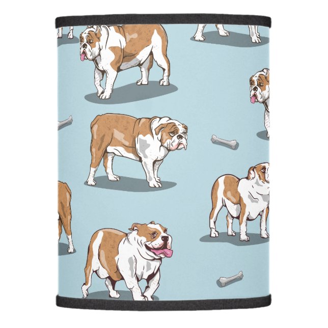 English bulldog pattern lamp shade (Front)