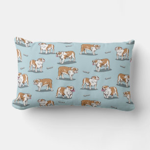 English bulldog pattern lumbar pillow