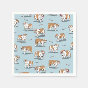 English bulldog pattern napkins