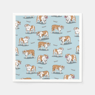 English bulldog pattern napkins
