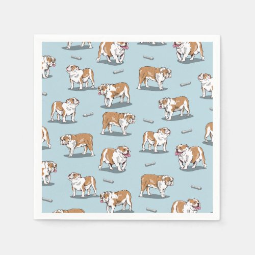 English bulldog pattern napkins