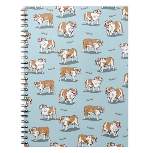English bulldog pattern notebook