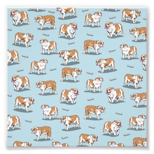 English bulldog pattern photo print