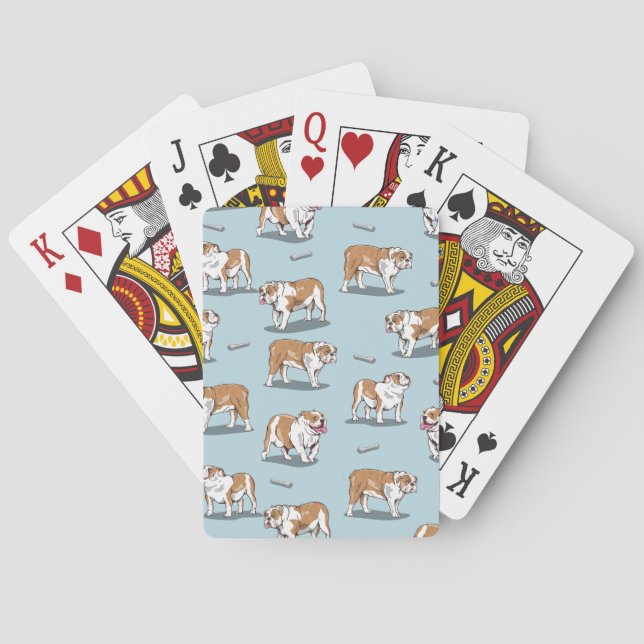 English bulldog pattern poker cards (Back)