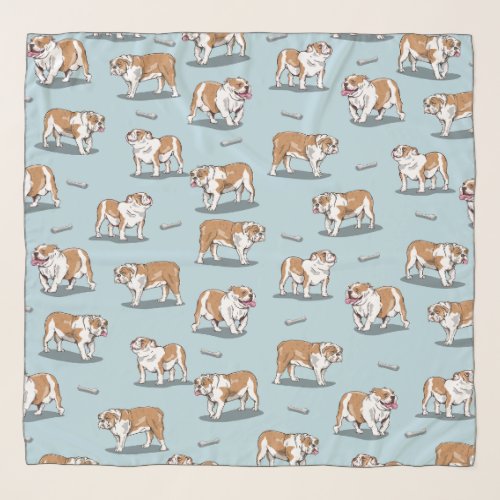 English bulldog pattern scarf