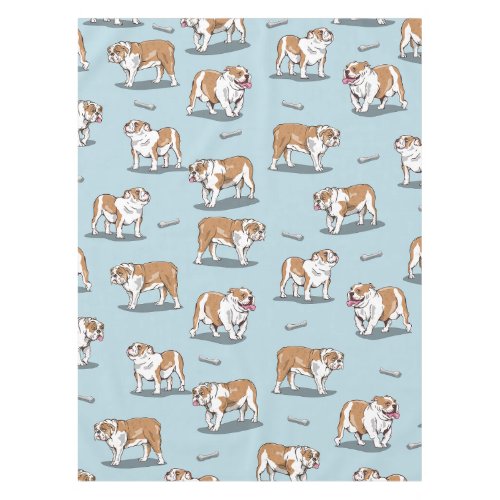 English bulldog pattern tablecloth