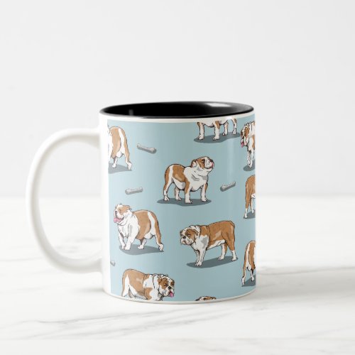 English bulldog pattern Two_Tone coffee mug