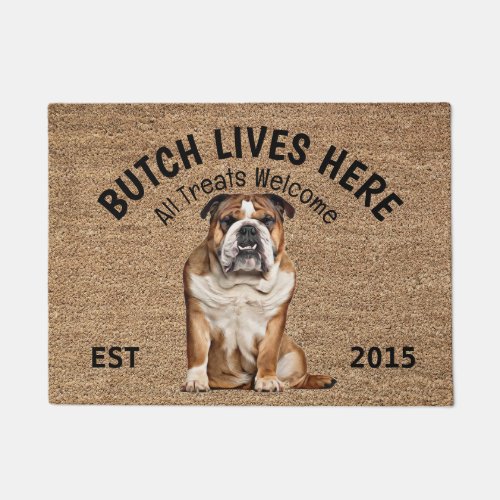 English Bulldog Personalized Dog Lover  Doormat
