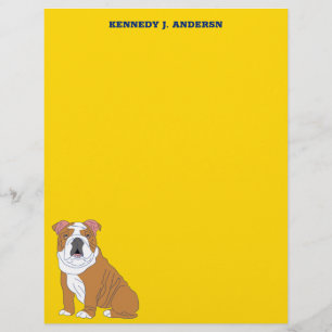 English Bulldog Personalized Writing Paper