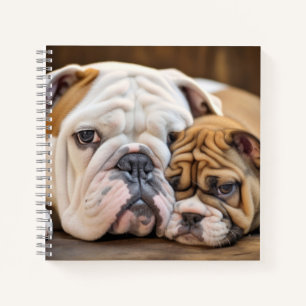 English Bulldog Pet Animal Beauty Warm Cuddle Art Notebook