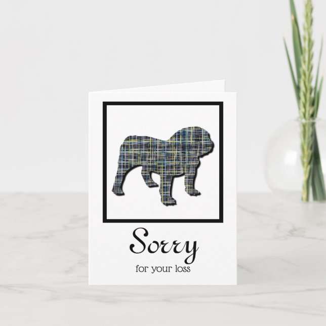 English Bulldog Pet Sympathy Card (Front)