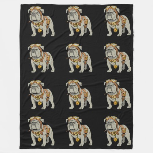 EnGLISH BULLDOG PILOT Fleece Blanket