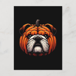 English Bulldog Pumpkin - Halloween Dog Postcard