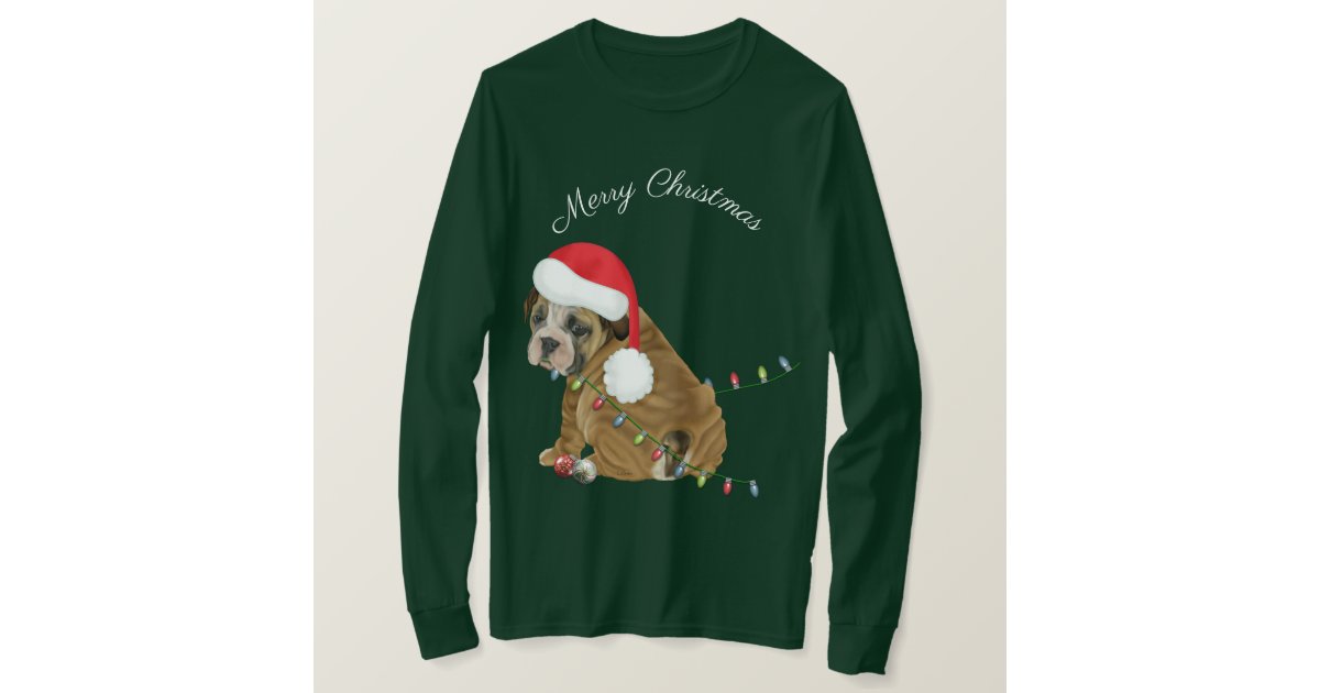 english bulldog christmas shirt