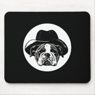English Bulldog Puppy Cowboy Fun Dog Cute  Mouse Pad