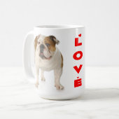 English Bulldog Puppy Dog Red Love Coffee Mug (Front Left)