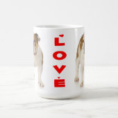 English Bulldog Puppy Dog Red Love Coffee Mug (Center)