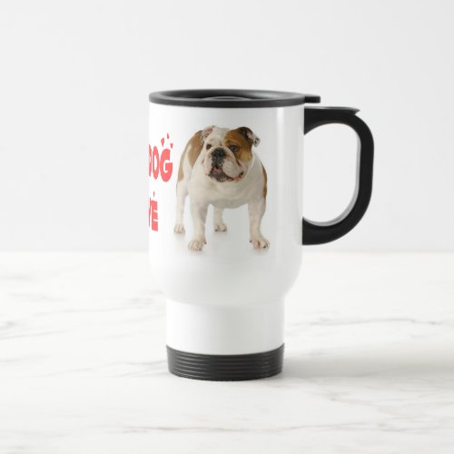 English Bulldog Puppy Dog Red Love Heart Travel Mug