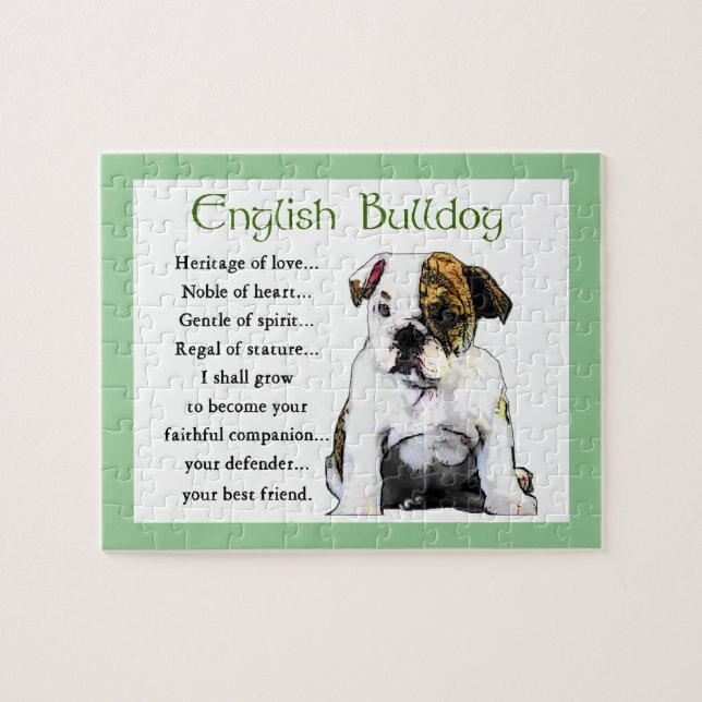 English Bulldog Puppy Heritage of Love Jigsaw Puzzle (Horizontal)