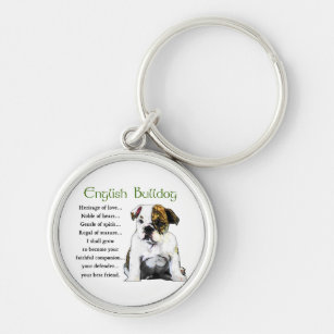 BONSNY Beautiful English Bulldog Love Enamel Keychains