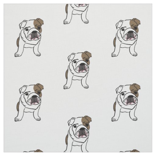 bulldog print fabric