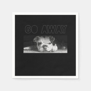 English Bulldog Puppy Social Distancing Go Away Napkins