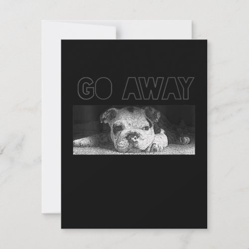 English Bulldog Puppy Social Distancing Go Away Thank You Card
