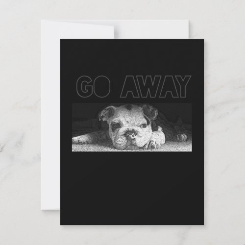 English Bulldog Puppy Social Distancing Go Away Thank You Card