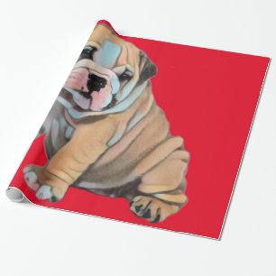 English Bulldog Red Wrapping Paper