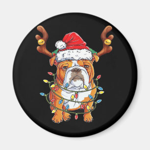English Bulldog Reindeer Funny Christmas Essential Magnet