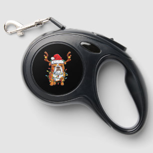 English Bulldog Reindeer Funny Christmas Essential Retractable Pet Leash