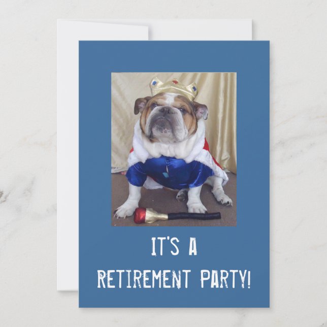 English Bulldog Retirement Party Invitations (Front)