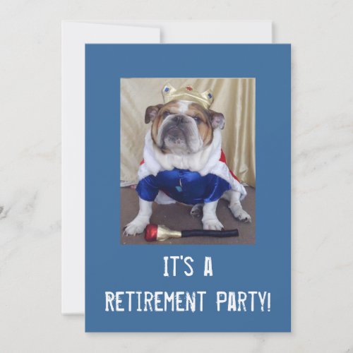 English Bulldog Retirement Party Invitations