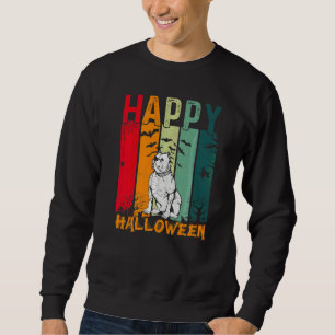 English Bulldog Retro Style Halloween Dinner Part Sweatshirt