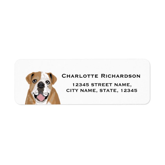 english bulldog return address label return (Front)