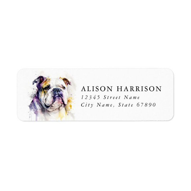 English Bulldog Return Address Labels (Front)